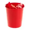(2001 RJ) ARCHIVO 2000 PAPELERA DE PLÁSTICO ARCHIVO 2000 OPCIONAL ARO SUJETABOLSAS CAPACIDAD 16 LITROS 290X310 MM ROJO