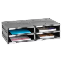 (6522 NE) ARCHIVO 2000 MÓDULO ARCHIVODOC 4 HUECOS ESTANDAR PARA FORMATO DIN A4 360X600X165 MM NEGRO