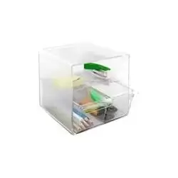 (6706 CS TP) ARCHIVO 2000 ORGANIZADOR ARCHICUBO 2 CAJÓN + 1 COMPARTIMENTO 190X150X150 MM CRISTAL TRANSPARENTE