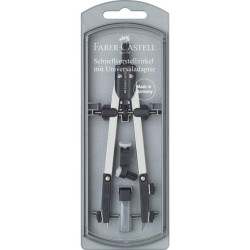 (174035) FABER CASTELL COMPÁS ARTICULADO DE AJUSTE RÁPIDO ADAPTADOR UNIVERSAL 17CM + ACCESORIOS