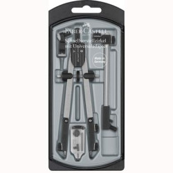 (174045) FABER CASTELL COMPÁS DE AJUSTE RÁPIDO ADAPTADOR UNIVERSAL ALARGADERA Y ACCESORIOS