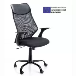 (6492 NE) ARCHIVO 2000 SILLA OPERATIVA PINTAFONTES MECANISMO SINCRONIZADO  RESPALDO ERGONOMICO NEGRO