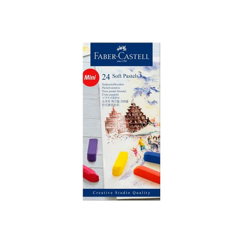 (128224) FABER CASTELL TIZAS PASTELES BLANDAS MINI ESTUCHE 24U C/SURTIDOS