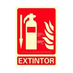(6171-01H RJ) ARCHIVO 2000 SEÑAL "EXTINTOR" 210X300 PVC ROJO