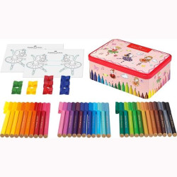 (155534) FABER CASTELL 33 ROTULADORES CONNECTOR BAILARINA + ACCESORIOS C/SURTIDOS CAJA REGALO METÁLICA 45 PIEZAS
