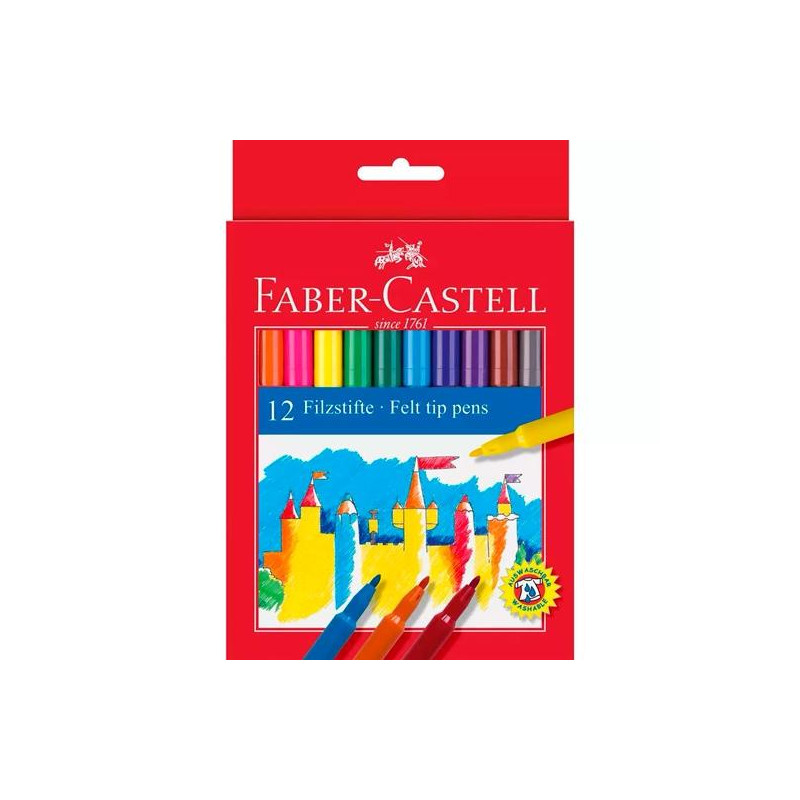 (554201) FABER CASTELL ROTULADORES STANDARD COLORES SURTIDOS ESTUCHE 12 UD