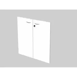 (60067M-3) ARTEXPORT PAREJA DE PUERTAS PARA ESTANTERÍA BAJA PRESTO 18MM CON CERRADURA BLANCO