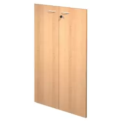 (60069M-6) ARTEXPORT PAREJA DE PUERTAS PARA ESTANTERÍA MEDIA PRESTO 18MM CON CERRADURA HAYA