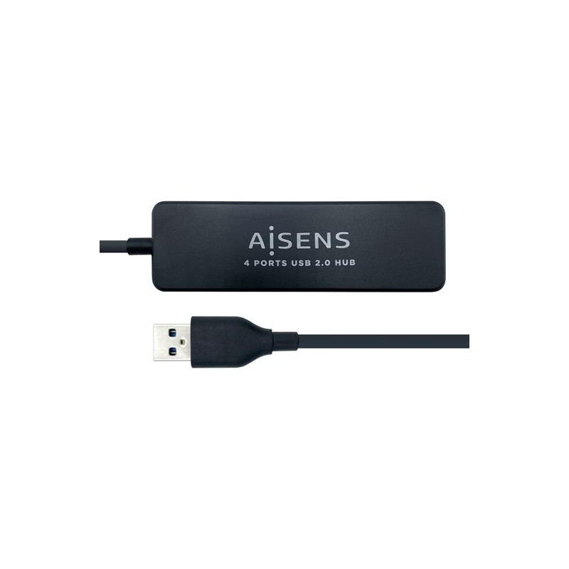 (A104-0402) AISENS HUB USB 2.0 TIPO A/M - 4XTIPO A/H NEGRO 30CM