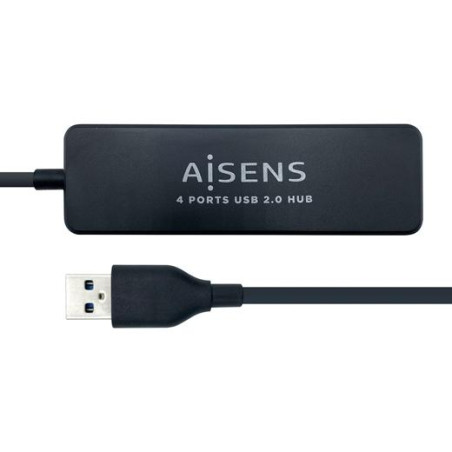 (A104-0402) AISENS HUB USB 2.0 TIPO A/M - 4XTIPO A/H NEGRO 30CM