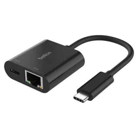 (INC019BTBK) BELKIN CABLE ADAPTADOR USB-C  A ETHERNET + CARGA 100W NEGRO