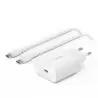 (WCA004VF1MWH-B6) BELKIN CARGADOR PARED USB-C + CABLE USB-C A USB-C 25W BLANCO