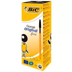 (8099231) BIC BOLÍGRAFO NARANJA ORIGINAL FINE NEGRO CAJA 20 UD