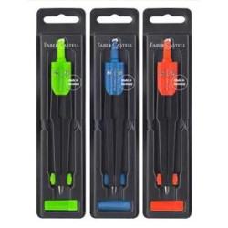 (174100) FABER CASTELL COMPAS ESCOLAR SURTIDO 3 COLORES