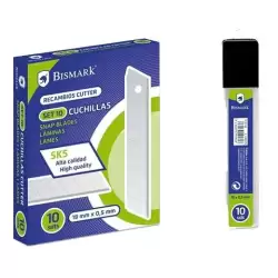 (319184) BISMARK REPUESTO CUTTER 18MM / CUCHILLA FRACTURABLE CAJITA DE 10 CUCHILLAS