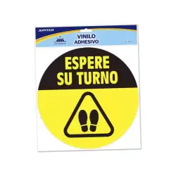 (329036) BISMARK VINILO ADHESIVO REDONDO "ESPERE SU TURNO"
