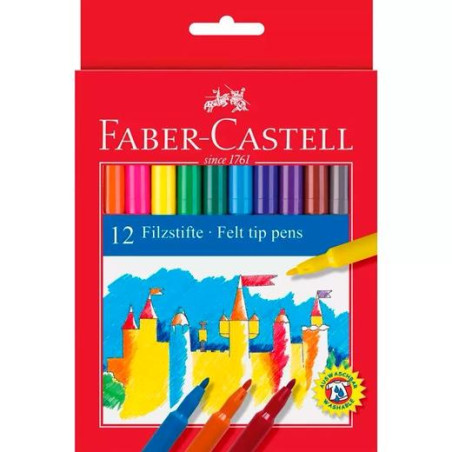 (554201) FABER CASTELL ROTULADORES STANDARD COLORES SURTIDOS ESTUCHE 12 UD