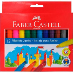 (554312) FABER CASTELL ROTULADORES JUMBO COLORES SURTIDOS ESTUCHE 12 UD