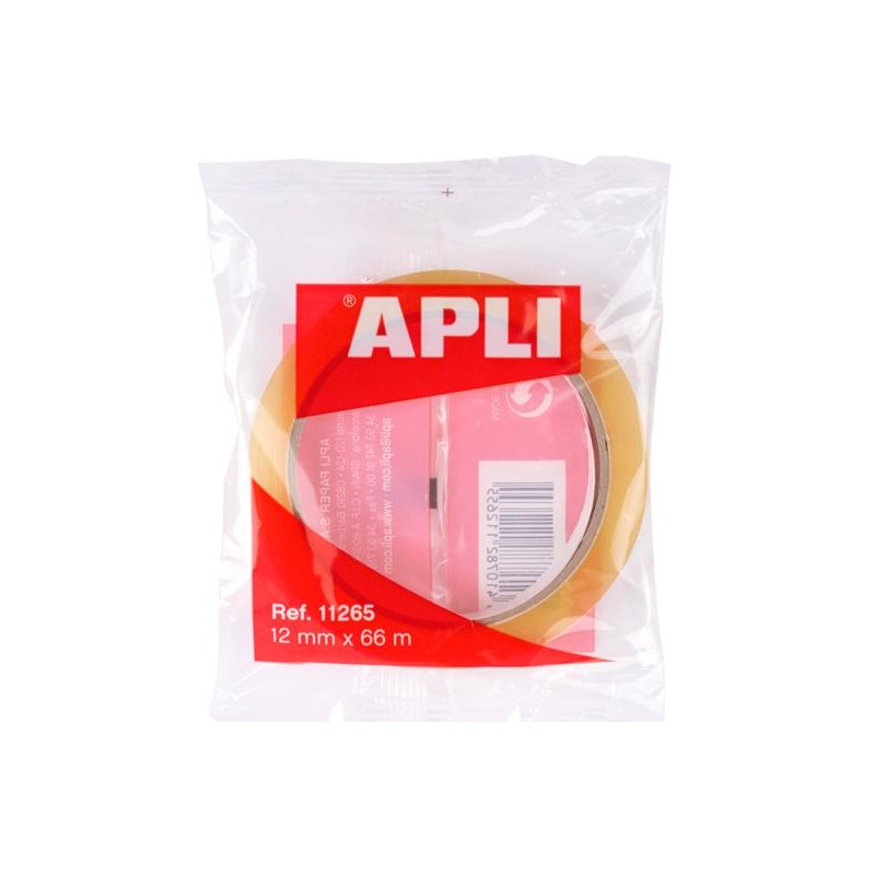 (11265) APLI CINTA ADHESIVA TRANSPARENTE ROLLO 12MM X 66M