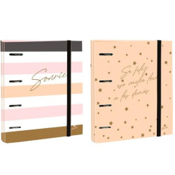 (2394FU) MARIOLA CARPEBLOCK ANILLAS MIXTAS 4 X 40MM FOLIO C/GOMA CARTÓN FORRADO PLASTIFICADO 6 FRASES DISEÑOS SURTIDOS