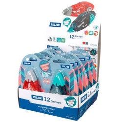(44GT12) MILAN PEGAMENTO EN CINTA NO PERMANENTE 8,4MM X 12M C/SURTIDOS C/12