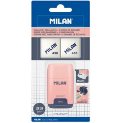 (BYM10140SNCP) MILAN AFILABORRA COMPACT SERIE 1918 + 2 GOMAS DE RECAMBIO BLÍSTER ROSA