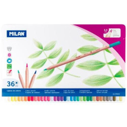 (0726136) MILAN LÁPICES DE COLORES MINA GRUESA C/SURTIDOS ESTUCHE METÁLICO 36 UD
