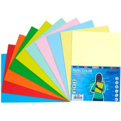 (17034) FABRISA PAPEL DIN A4 80GR INKJET/LÁSER PAQUETE 100H RETRACTILADO COLORES SURTIDOS PASTEL + FUERTES
