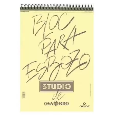 (C200005600) CANSON GUARRO BLOC PARA ESBOZO STUDIO ESPIRAL 90+10H A4 90GR MICROPERFORADO PACK 5 UD BLANCO AMARFILADO