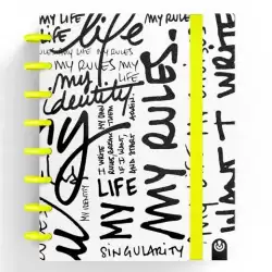 (66017180) CARCHIVO CUADERNO INGENIOX EDIT MY LIFE A5 80H 100GR CUADRÍCULA AMARILLO NEÓN