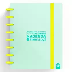 (66053517) CARCHIVO AGENDA DE DISCOS INGENIOX SIN FECHA A5 80H 100GR SV NEÓN MENTA PASTEL