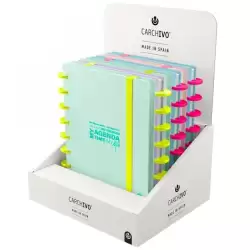 (66053881) CARCHIVO AGENDA DE DISCOS INGENIOX SIN FECHA A5 80H 100GR SV NEÓN PASTEL EXPOSITOR 6 UD