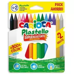 (42712) CARIOCA PLASTICERAS RESISTENTES PLASTELLO C/SURTIDOS ESTUCHE 12+2 UD GRATIS