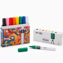 (45209) CARIOCA PLUS ROTULADOR ACRÍLICO COLORES SURTIDOS CAJA PREMIUM 8 UD