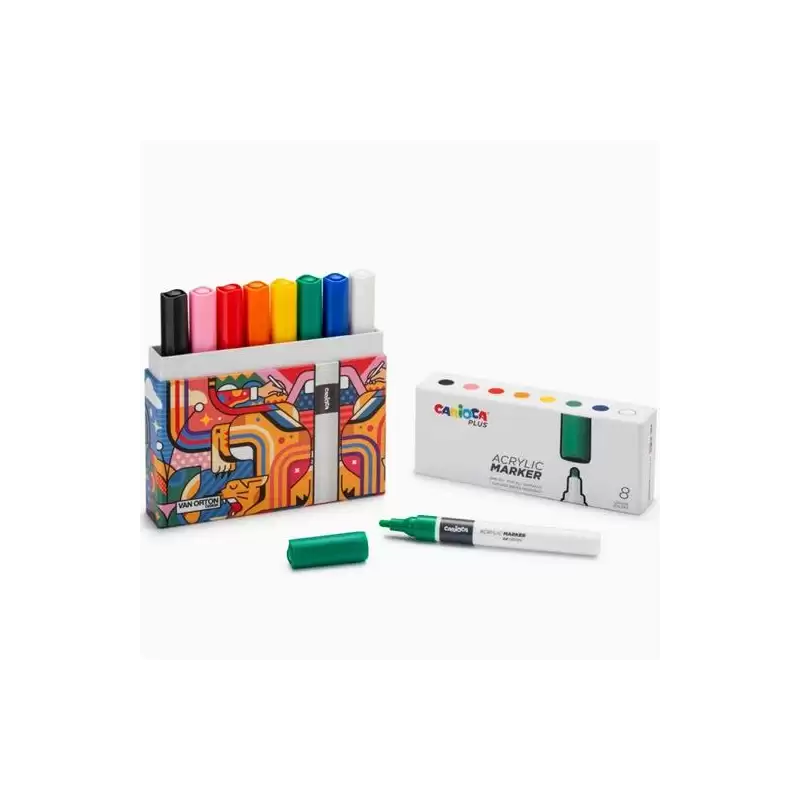 (45209) CARIOCA PLUS ROTULADOR ACRÍLICO COLORES SURTIDOS CAJA PREMIUM 8 UD