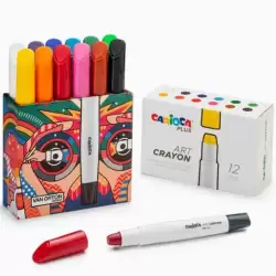 (45213) CARIOCA PLUS ART CRAYONS COLORES SURTIDOS ESTUCHE 12 UD