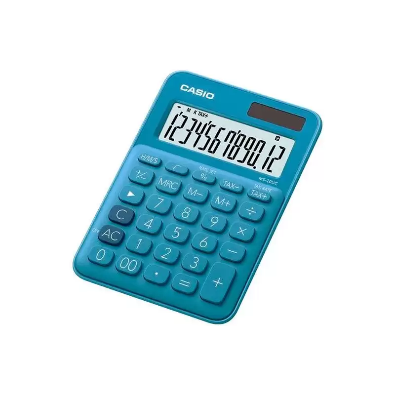 (MS-20UC-BU) CASIO CALCULADORA DE OFICINA SOBREMESA AZUL 12 DÍGITOS MS-20UC