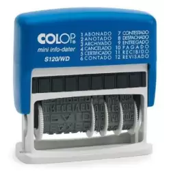 (104961) COLOP SELLO PRINTER S120/WD 4MM FORMULA/FECHA ESPAÑOL AZUL/BICOLOR