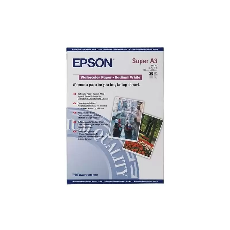 (C13S041352) EPSON PAPEL EPSON WATERCOLOR RADIANT WHITE A3+ 190GR