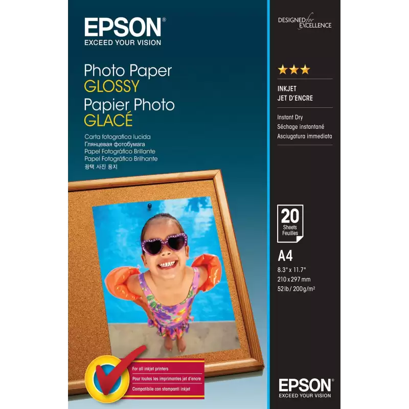 (C13S042538) EPSON PAPEL PHOTO  A4 20 HOJAS 200 GRS