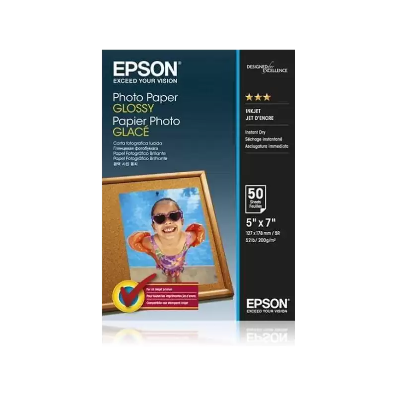(C13S042545) EPSON PAPEL PHOTO GLOSSY 13X18CM 50 HOJAS 200 GRS