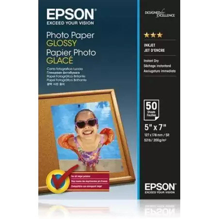 (C13S042545) EPSON PAPEL PHOTO GLOSSY 13X18CM 50 HOJAS 200 GRS