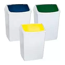 (24260BL) DENOX PAPELERA TAPA BASCULANTE 55L BLANCO