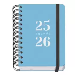 (51781) DOHE AGENDA ESCOLAR GRAMMAR A6 ESPIRAL DOBLE DP TAPA PP AZUL 2025-2026