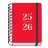 (51782) DOHE AGENDA ESCOLAR GRAMMAR A6 ESPIRAL DOBLE DP TAPA PP ROJO 2025-2026