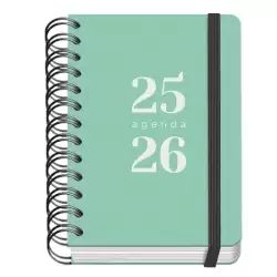 (51783) DOHE AGENDA ESCOLAR GRAMMAR A6 ESPIRAL DOBLE DP TAPA PP VERDE 2025-2026