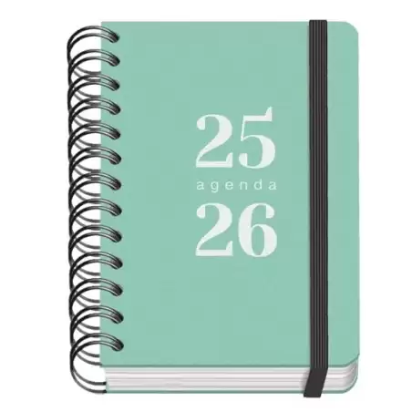(51783) DOHE AGENDA ESCOLAR GRAMMAR A6 ESPIRAL DOBLE DP TAPA PP VERDE 2025-2026