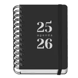 (51784) DOHE AGENDA ESCOLAR GRAMMAR A6 ESPIRAL DOBLE DP TAPA PP NEGRO 2025-2026