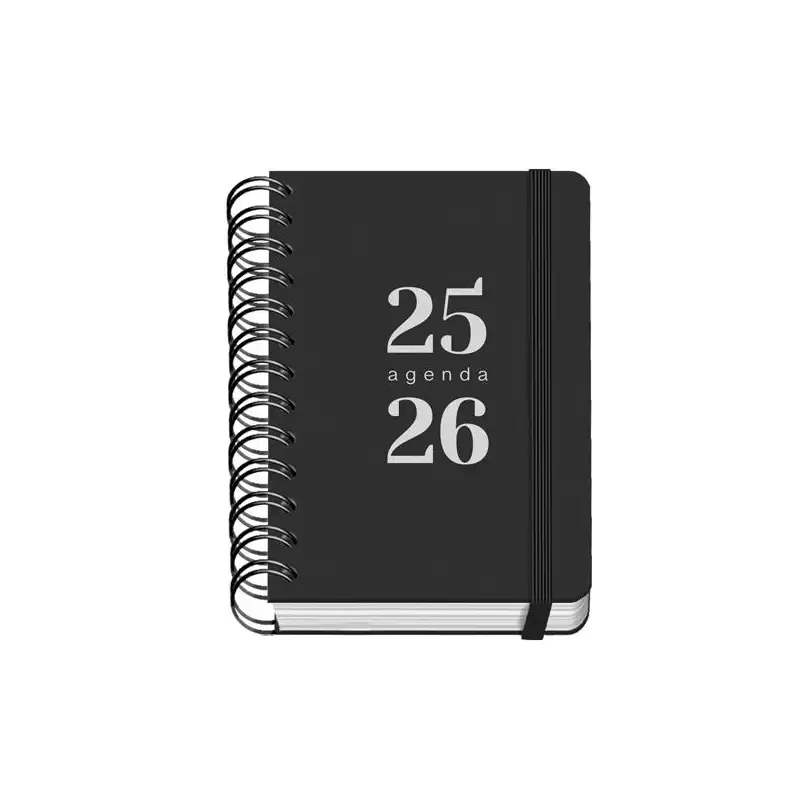 (51784) DOHE AGENDA ESCOLAR GRAMMAR A6 ESPIRAL DOBLE DP TAPA PP NEGRO 2025-2026