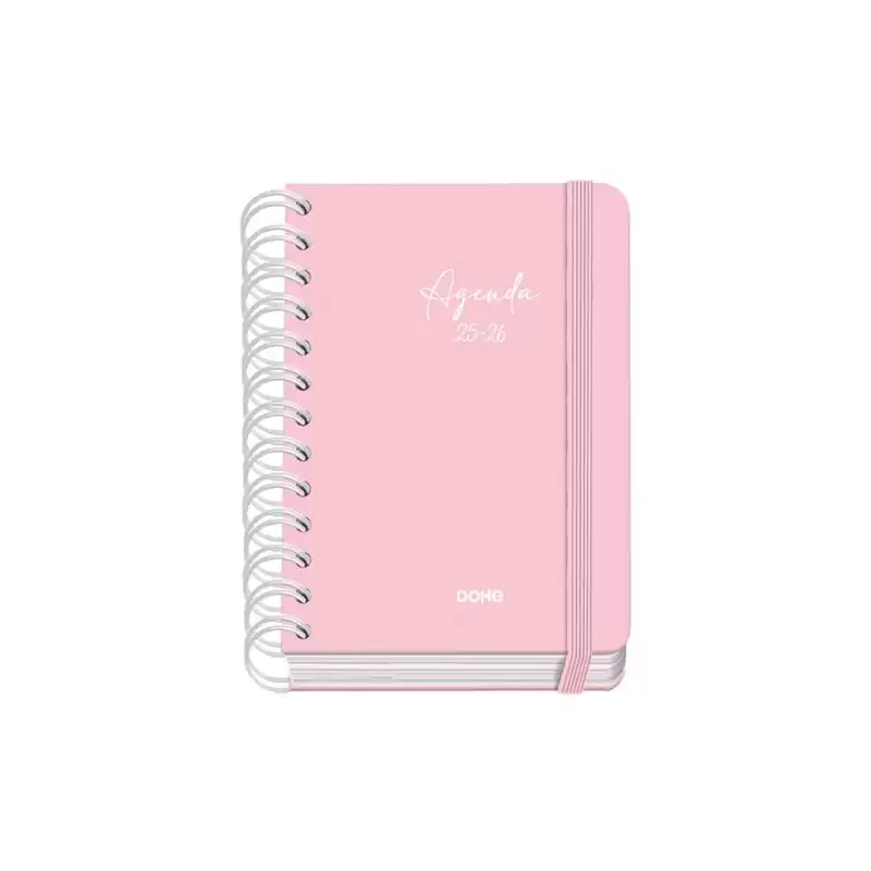 (51937) DOHE AGENDA ESCOLAR SERENITY WIRE´O A6 ESPIRAL DOBLE DP TAPA DURA ROSA 2025-2026